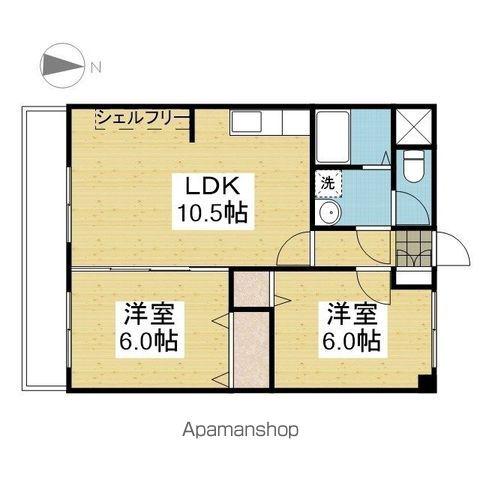 安永ビル(2LDK/2階)の間取り写真