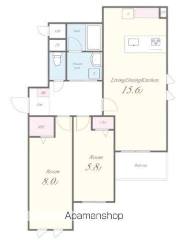シュタット練馬春日町(2LDK/1階)の間取り写真