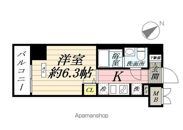 SHOKEN RESIDENCE横浜鶴見Ⅴ(1K/9階)の間取り写真