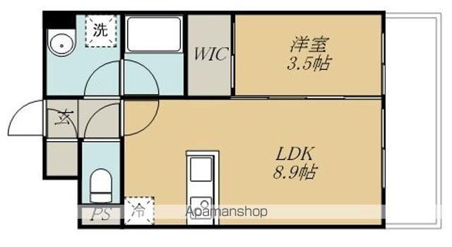 デュオフラッツ仙台木町通(1LDK/3階)の間取り写真