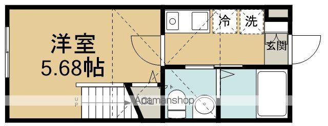 シティハイツ霞ヶ関(1K/2階)の間取り写真