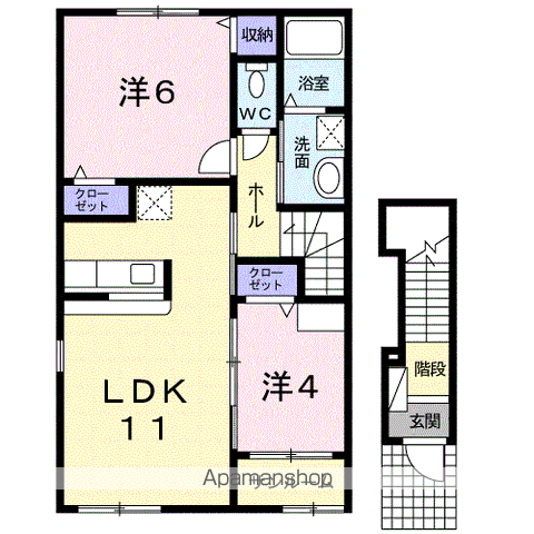 カーサアルバ(2LDK/2階)の間取り写真