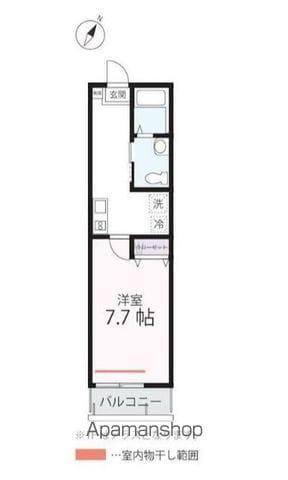 ハーミットクラブハウス横浜駅西(1K/2階)の間取り写真