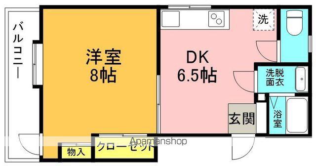コーポ玉水Ⅴ(1DK/2階)の間取り写真