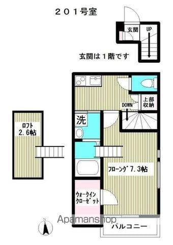 オリーベル久我山(1K/2階)の間取り写真