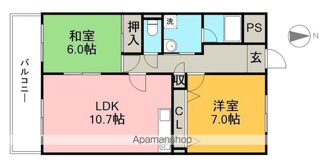 ハイツ鹿持(2LDK/2階)の間取り写真
