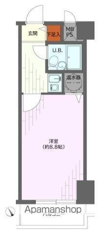 ビューシティー新宿御苑(1K/9階)の間取り写真