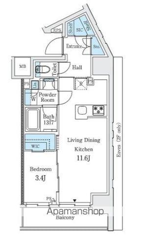 プライマル御茶ノ水(1LDK/8階)の間取り写真