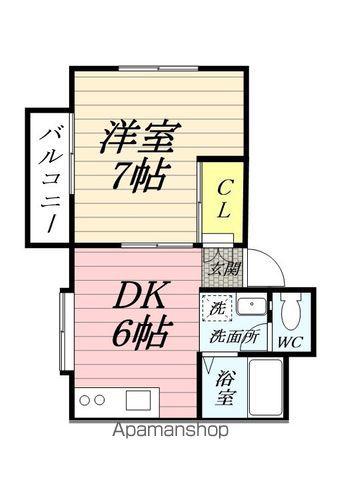 ハイツポエム(1DK/1階)の間取り写真