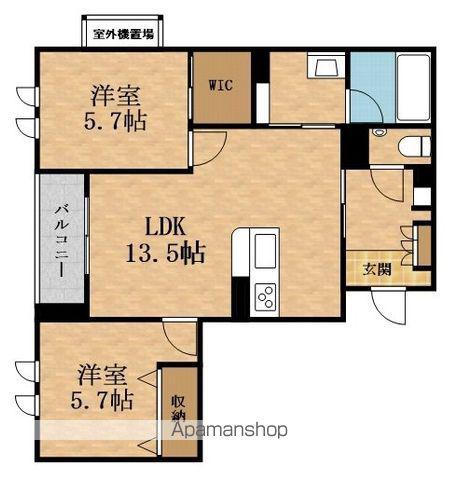 メゾン ボヌール(2LDK/3階)の間取り写真