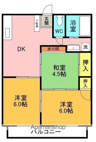 ファミール北庄台(3DK/1階)の間取り写真