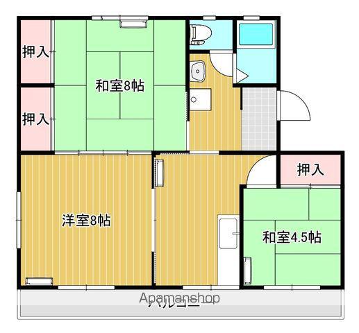 サンリッチ新橋(3K/2階)の間取り写真