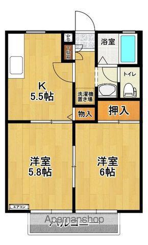 サザン・ウェーブ(2K/1階)の間取り写真