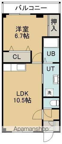 ピュアハイツ神山(1LDK/3階)の間取り写真