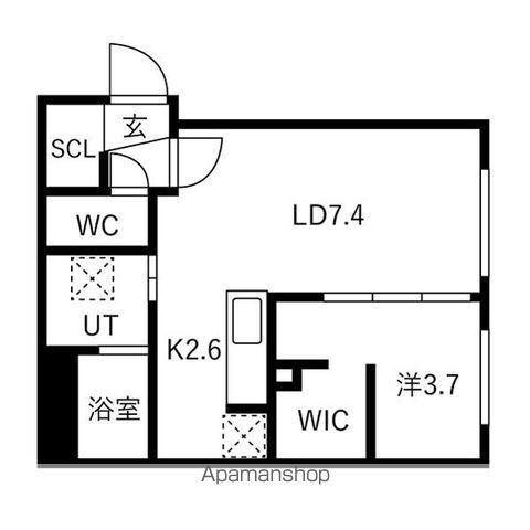 NOBLE VISTA 知事公館(1LDK/4階)の間取り写真