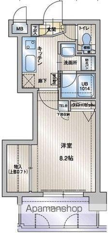 アクタス天神Ⅱ(1K/2階)の間取り写真