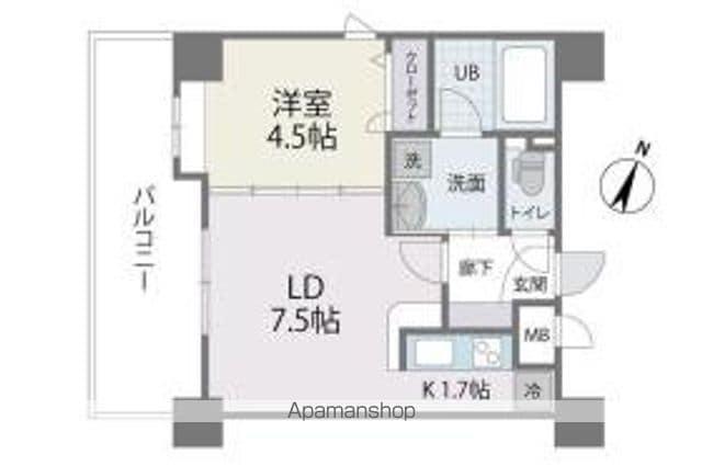 アクタス薬院Ⅲ(1LDK/6階)の間取り写真