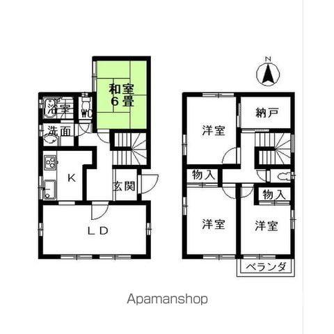 名古屋市東山線 一社駅 徒歩15分 2階建 築27年(3SLDK)の間取り写真