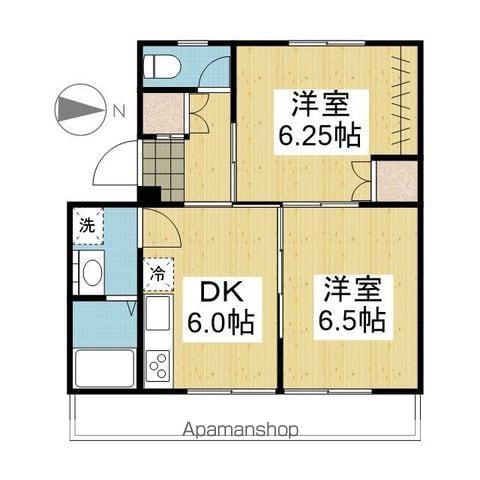 アルト堀江4号棟(2DK/4階)の間取り写真