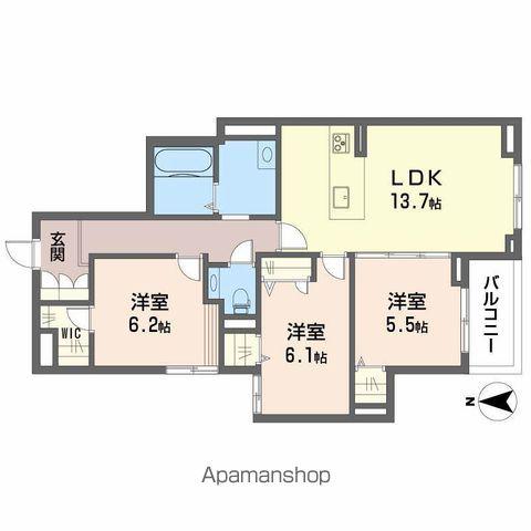 シャーメゾンステージ古川西 B棟(3LDK/2階)の間取り写真