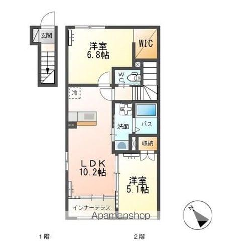 CRAISE A(2LDK/2階)の間取り写真