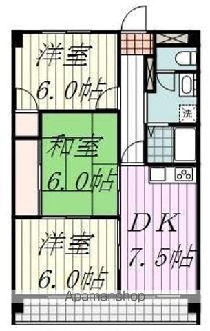 レジデンス空港(3DK/3階)の間取り写真