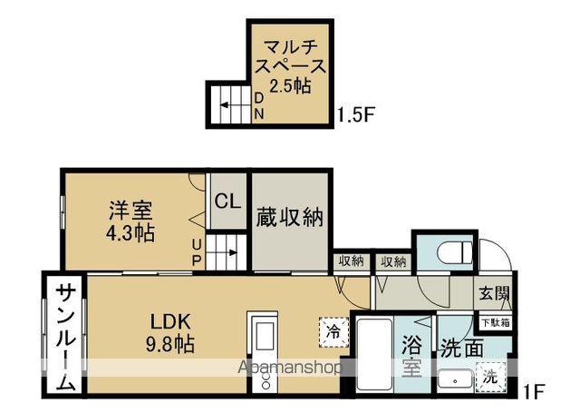 BELLE LEAD小針(1LDK/2階)の間取り写真