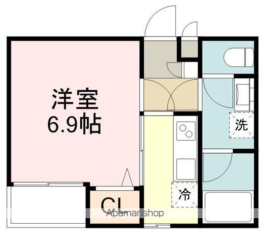 ヘリオス(1K/2階)の間取り写真