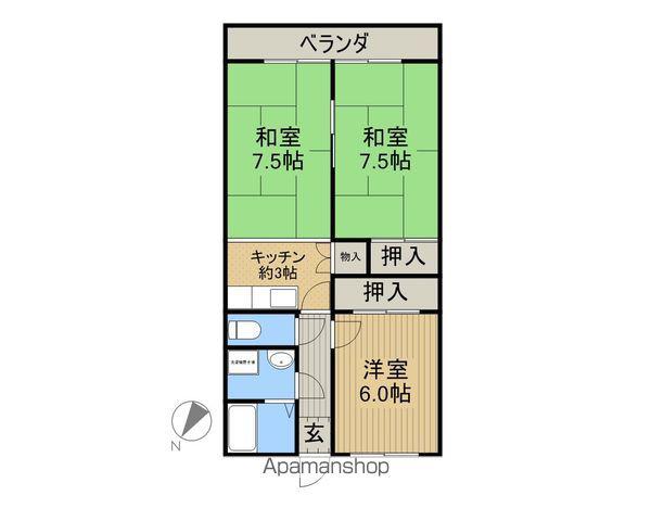 キャッスルワン(2LDK/3階)の間取り写真