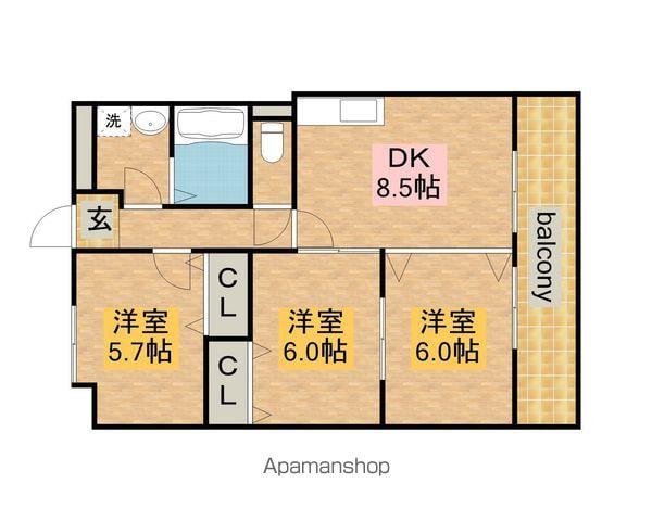 オペラベルジュ(3DK/5階)の間取り写真