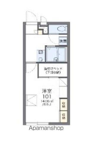 レオパレスメルスィ(1K/1階)の間取り写真