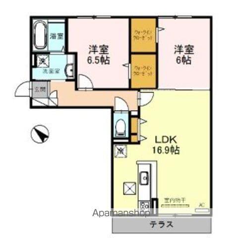 CANAL寿 A棟(2LDK/1階)の間取り写真