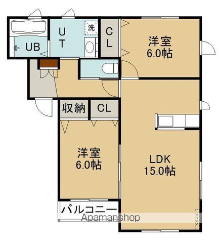 メープルコートⅡ(2LDK/1階)の間取り写真