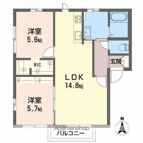 コスモスハイツDE(3DK/2階)の間取り写真