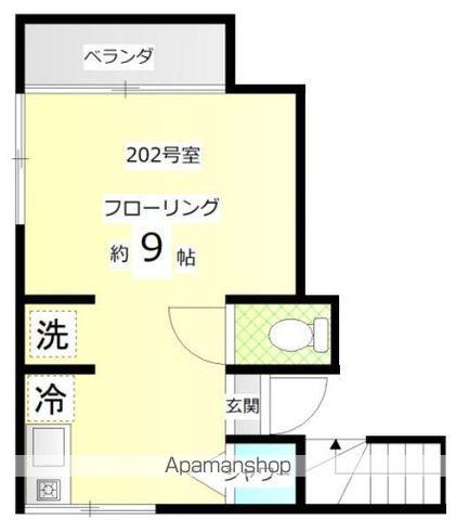 ハウスK(ワンルーム/2階)の間取り写真