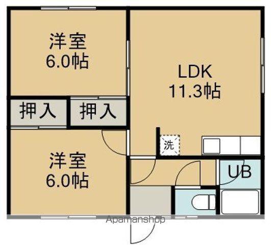 天竜コーポ(2LDK/2階)の間取り写真
