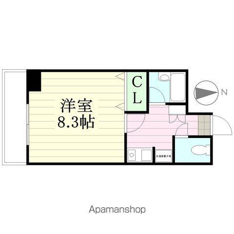 ヒルトップ晩翠(1K/8階)の間取り写真