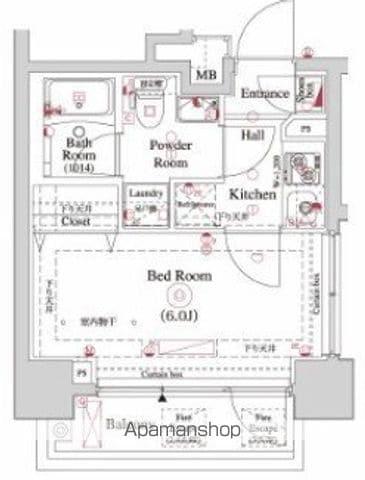 OMNIA横濱阪東橋(1K/8階)の間取り写真