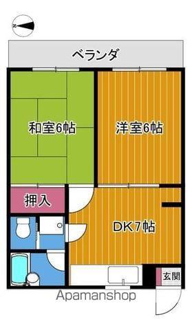 マイハイム(2DK/1階)の間取り写真