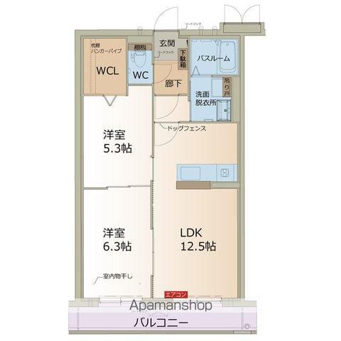 メゾン ド ヒルズ(2LDK/3階)の間取り写真