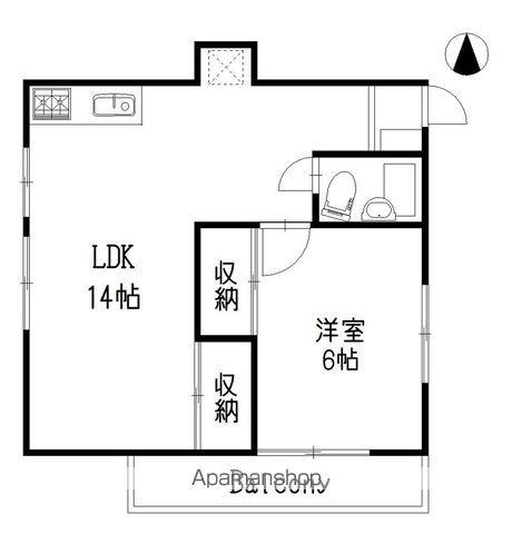 ビルッチ宮前(1LDK/2階)の間取り写真