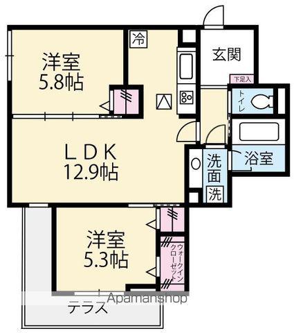 GRADIENCE A(2LDK/1階)の間取り写真