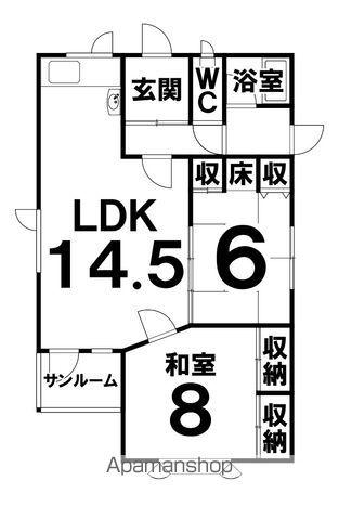 根室本線 十勝清水駅 徒歩9分 1階建 築33年(2LDK)の間取り写真