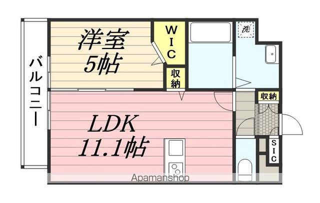 フェリシエ久留米(1LDK/5階)の間取り写真