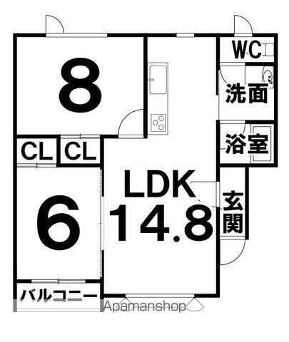 パールコート(2LDK/1階)の間取り写真