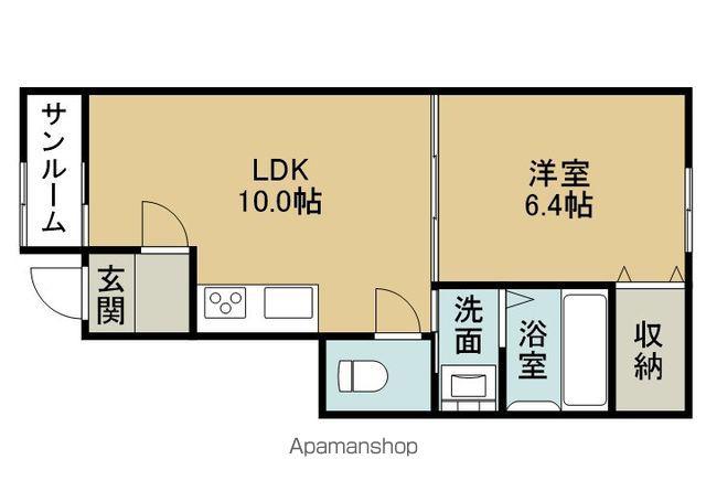 ステラⅡ(1LDK/1階)の間取り写真