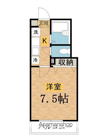 プラウディア(1K/1階)の間取り写真