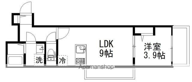 アットリラ八千代台西B(1LDK/1階)の間取り写真