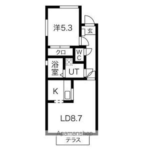 グレースⅢ(1LDK/2階)の間取り写真