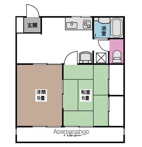 メゾンドリーム(2DK/1階)の間取り写真